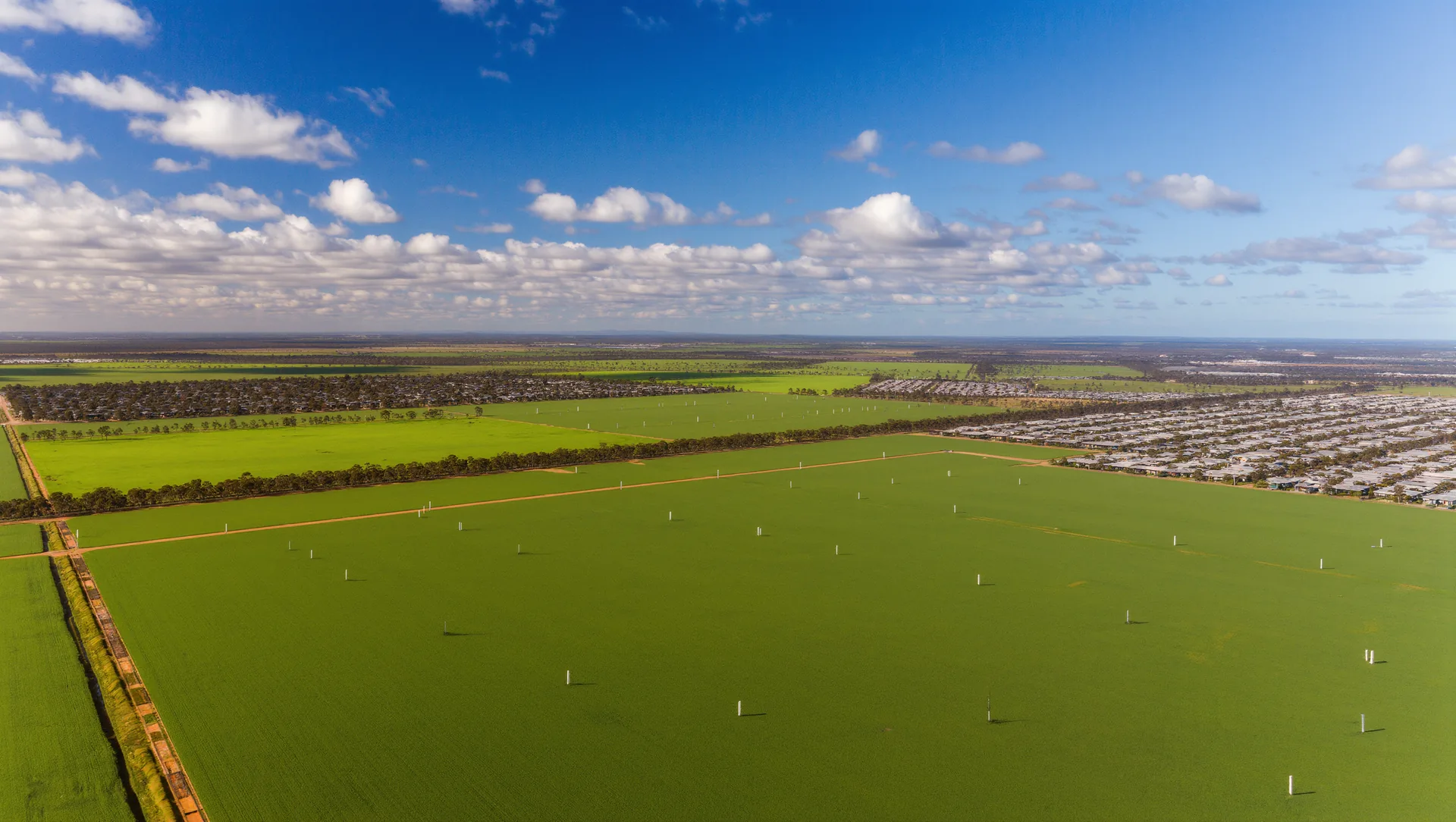 Aerial artist's impression of Clyde South, a new planned community in City of Casey